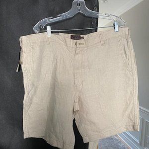 NEW" BLACK BROWN" MEN'S  LINEN   SHORTS  SIZE  W40